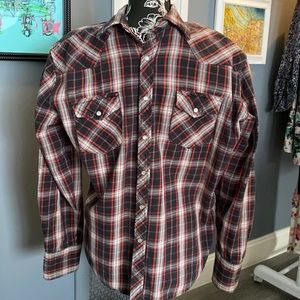 Wrangler Wrancher flannel Pearl snap long sleeve